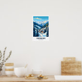 Verbier Switzerland Travel Print Poster (Küche)