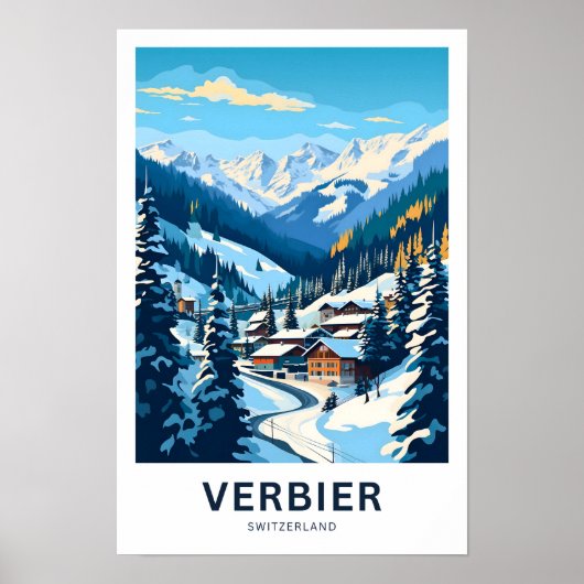 Verbier Switzerland Travel Print Poster (Vorne)