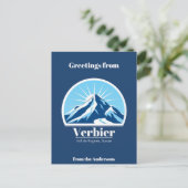 Verbier Val de Bagnes Schweiz Postkarte (Stehend Vorderseite)
