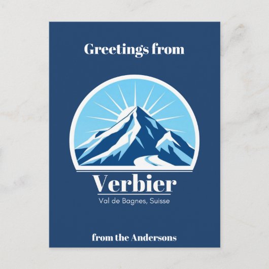 Verbier Val de Bagnes Schweiz Postkarte (Vorderseite)