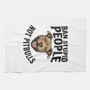 Verbiete dumme Leute, nicht Pitbulls, Vintage-Hund Geschirrtuch
