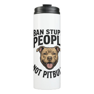 Verbiete dumme Menschen, nicht Pitbulls, Vintage-H Thermosbecher