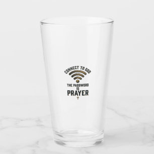 Verbinde dich mit Gott Gebet Christliches Vektorde Glas
