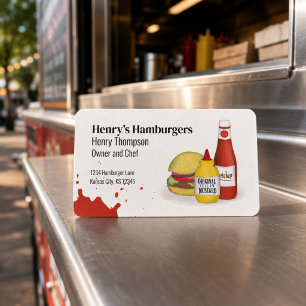 Verbinde dich mit mir QR-Code Einfache Hamburger Visitenkarte