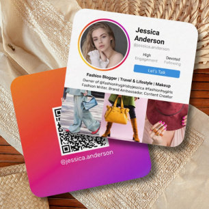 Verbinde dich mit uns auf Instagram Social Media Quadratische Visitenkarte