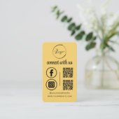 Verbinde dich mit uns Gelber QR-Code Visitenkarte (Stehend Vorderseite)