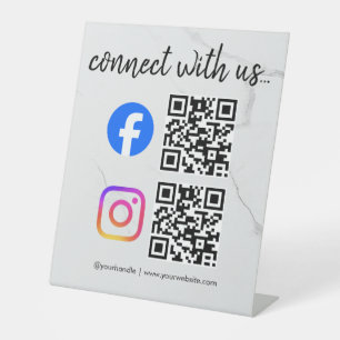 Verbinde dich mit uns Instagram Facebook Social Me Sockelschild