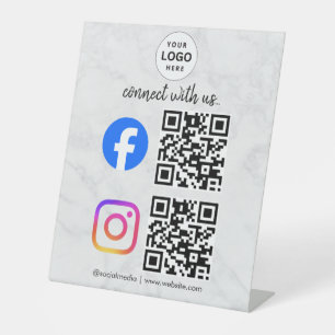 Verbinde dich mit uns Instagram Facebook Social Me Sockelschild