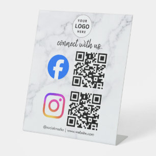 Verbinde dich mit uns Instagram Facebook Social Me Sockelschild