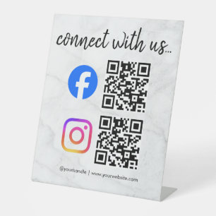 Verbinde dich mit uns Instagram Facebook Social Me Sockelschild