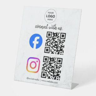 Verbinde dich mit uns Instagram Facebook Social Me Sockelschild