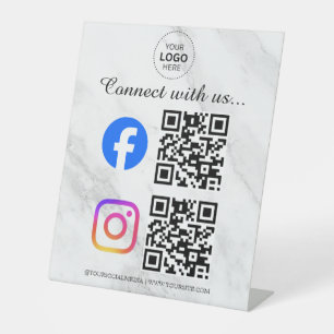 Verbinde dich mit uns Instagram Facebook Social Me Sockelschild
