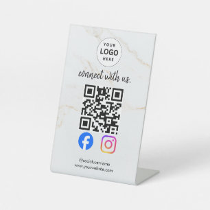 Verbinde dich mit uns Instagram Facebook Social Me Sockelschild