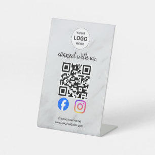 Verbinde dich mit uns Instagram Facebook Social Me Sockelschild