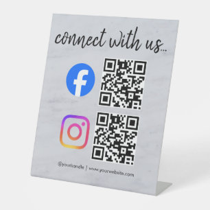 Verbinde dich mit uns Instagram Facebook Social Me Sockelschild