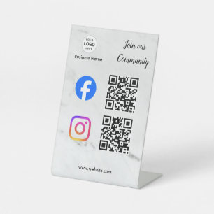 Verbinde dich mit uns Instagram Facebook Social Me Sockelschild