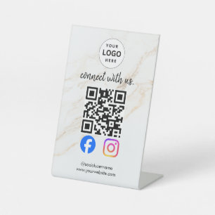 Verbinde dich mit uns Instagram Facebook Social Me Sockelschild