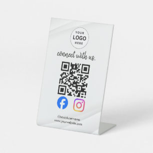 Verbinde dich mit uns Instagram Facebook Social Me Sockelschild