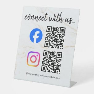 Verbinde dich mit uns Instagram Facebook Social Me Sockelschild