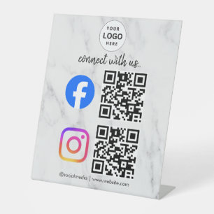 Verbinde dich mit uns Instagram Facebook Social Me Sockelschild