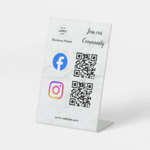 Verbinde dich mit uns Instagram Facebook Social Me Sockelschild