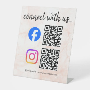Verbinde dich mit uns Instagram Facebook Social Me Sockelschild