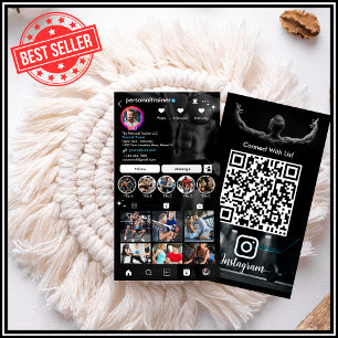 Verbinde dich mit uns Instagram Fitness Personal T Visitenkarte