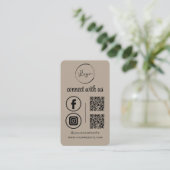 Verbinde dich mit uns Neutrales QR-Code Visitenkarte (Stehend Vorderseite)