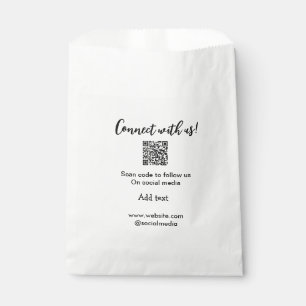 Verbinde dich mit uns, scanne den QR-Code, füge di Geschenktütchen