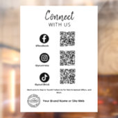 Verbinde dich mit uns Social Media QR Code Geschäf Fensteraufkleber (Blatt 2)