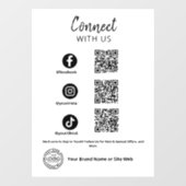 Verbinde dich mit uns Social Media QR Code Geschäf Fensteraufkleber (Blatt)