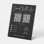 Verbinde dich mit uns Social Media QR Code Geschäf Sockelschild (Vorderseite)