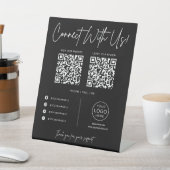 Verbinde dich mit uns Social Media QR Code Geschäf Sockelschild (In SItu)