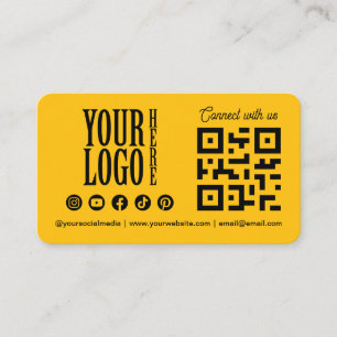 Verbinde dich mit uns Social Media QR Code Gold Bu Visitenkarte