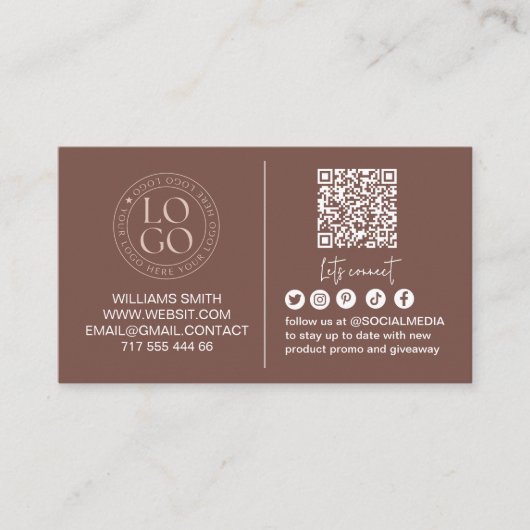 Verbinde dich mit uns Social Media Qr Code Logo Ge Visitenkarte (Vorderseite)
