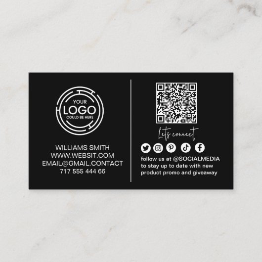 Verbinde dich mit uns Social Media Qr Code Logo Ge Visitenkarte (Vorderseite)
