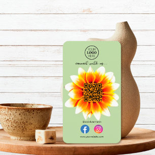Verbinde dich mit uns Social Media QR Code Retro-B Visitenkarte