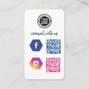 Verbinde dich mit uns Social Media QR Code Visitenkarte