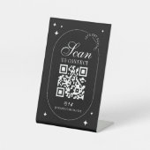 Verbinde dich mit uns Sozial Media QR Code Minimal Sockelschild (Vorderseite)