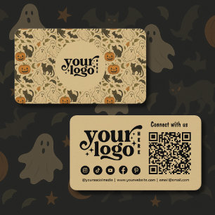 Verbinde dich mit uns Vintage Grusel Halloween Visitenkarte