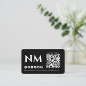 Verbinde Mit Uns Logo Monogramm Qr Code Visitenkarte (Stehend Vorderseite)