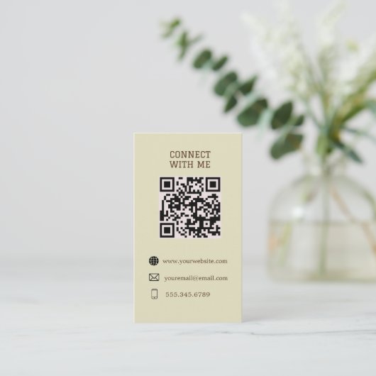 Verbinden mit Me - Benutzerdefinierte QR-Code-Kart Visitenkarte (Stehend Vorderseite)
