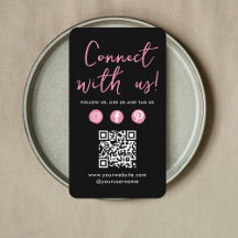 Verbinden mit QR-Code Social Media-Logo rosa