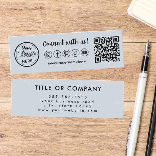 Verbinden mit QR-Code Trendy Social Media Logo Mini Visitenkarte