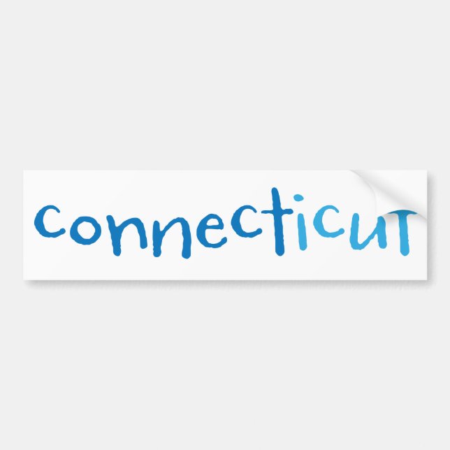 Verbinden Sie den Connecticut-Autoaufkleber Autoaufkleber (Vorne)