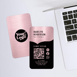 Verbinden Sie die metallische Rose Gold QR Code So Visitenkarte