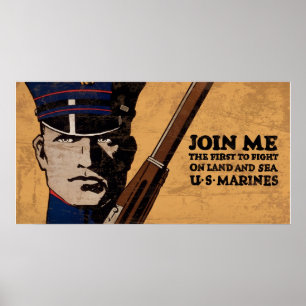 Verbinden Sie mich Land-Meer-US-Marinesoldaten Poster