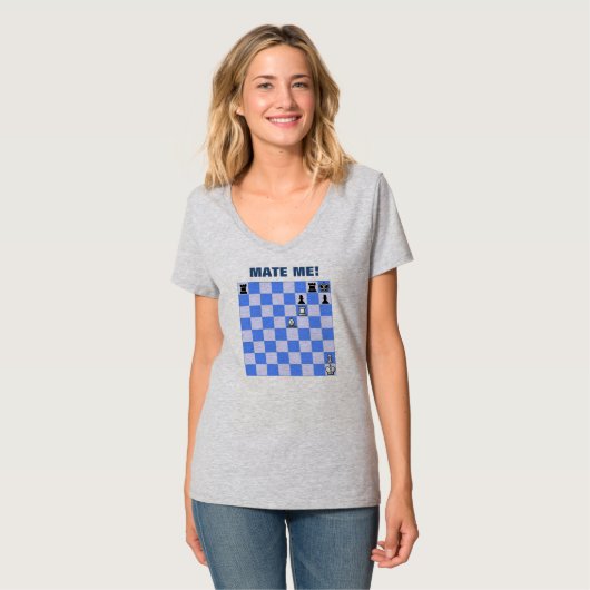Verbinden Sie mich Schach-Motiv-T - Shirt (Vorderseite Vollansicht)