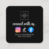 Verbinden Sie mit dem modernen QR-Code für Social Quadratische Visitenkarte (Vorderseite)