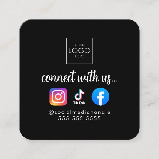 Verbinden Sie mit dem modernen QR-Code für Social Quadratische Visitenkarte (Vorderseite)